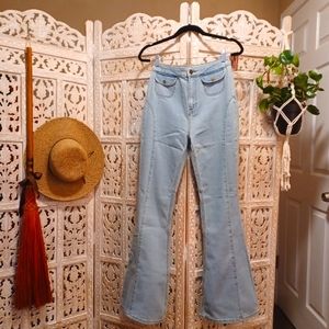 BDG high waist bell bottoms front seam front pocket